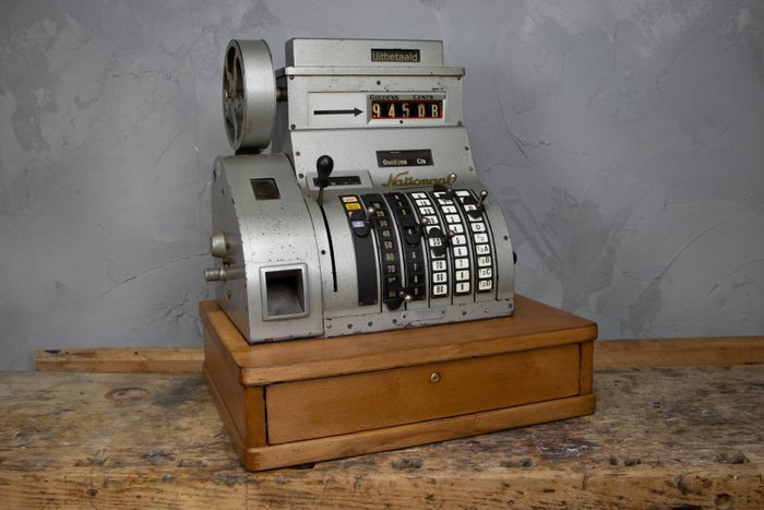 National cash register model 1642 - Metal and mahogany Decorative Objects Brocante for sale  