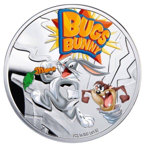 Niue. 1 Dollar 2013 Bugs Bunny Cartoon Characters Proof Silver Coin, 1/2 oz