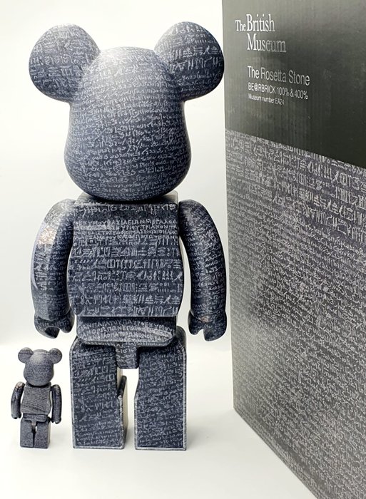 Image 2 of Medicom Toy - Bearbrick 400% + 100% - The British Museum (Rosetta Stone)
