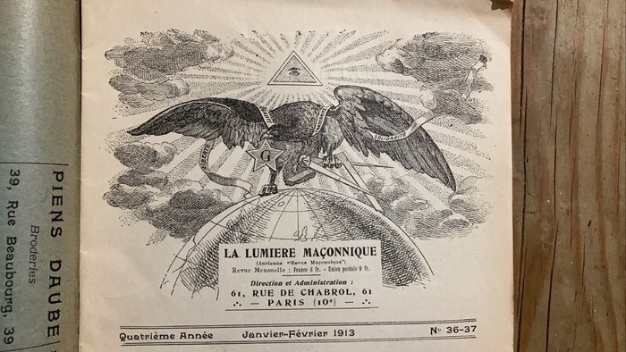 1 - La Lumiere Maçonnique, Universal Masonry Monthly Review, in French, Freemasonry Journal - 1913/1913