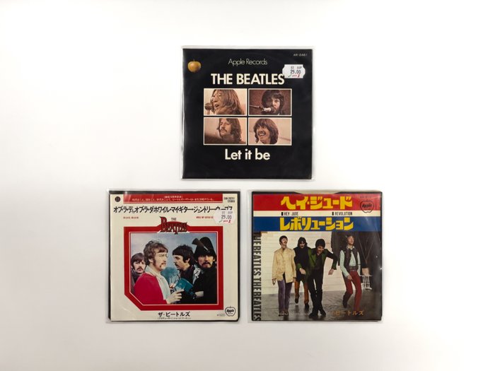 Beatles - Let It Be, Hey Jude / Revolution, Ob-La-Di, Ob-La-Da - Différents titres - 45 rpm Single, Édition limitée, EP 7" - Pressage japonais - 1968/1977