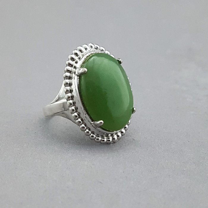 Vintage - 925 Silver - Ring Jade - Catawiki