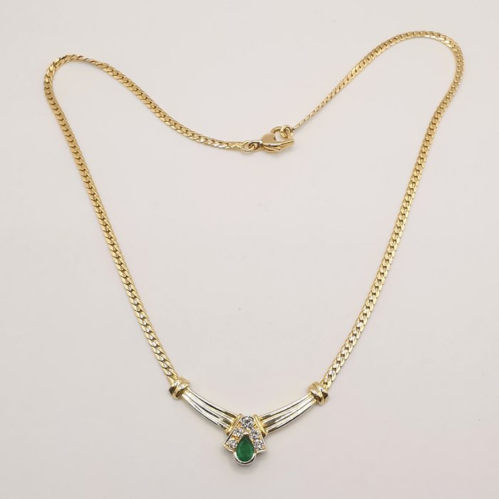 Image 2 of 18 kt. Yellow gold - Necklace - 0.60 ct Emerald