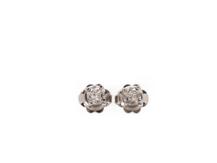 AIG Certificate - 18 carats Or blanc - Boucles d'oreilles - 0.63 ct Diamant