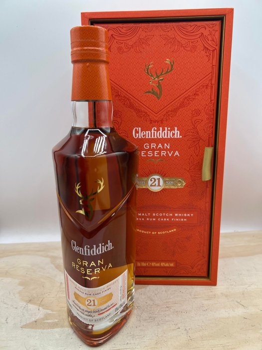 Glenfiddich 21 years old - Gran Reserva Rum Cask Finish - Original bottling  - 70 cl