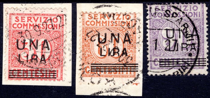 Koninkrijk Italië 1925 - Commission service - overprinted “figure” set - used - catalogo sassone n° 4-6