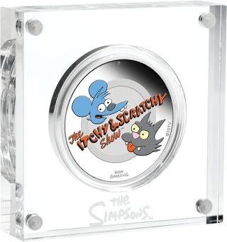 Tuvalu. 1 Dollar 2021 The Simpsons Itchy & Scratchy, 1 Oz (.999)  (Utan reservationspris)