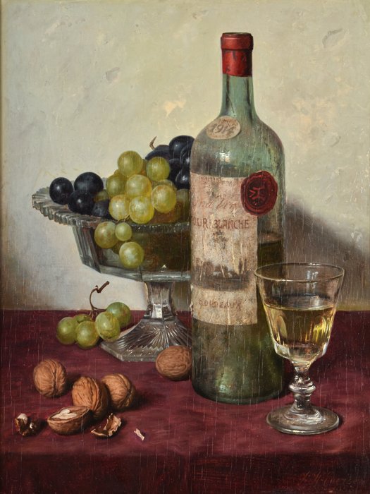 Johannes Hendrik Eversen (1906-1995) - Stilleven met druiven en glas