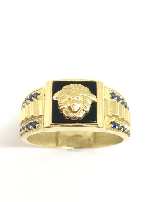 Preview of the first image of 18 kt. Yellow gold - Ring - 0.72 ct Sapphires.