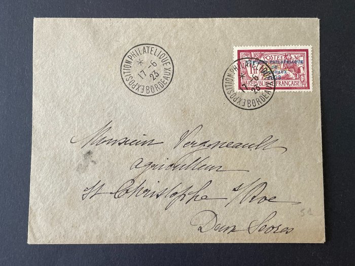 France - Y&T 182, "Bordeaux exhibition”, cancelled, on letter. VF