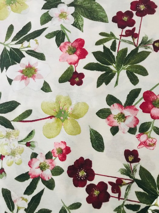 2 x 250 x 140 cm - san leucio stof met sanderson bloemenpatroon - Textiel