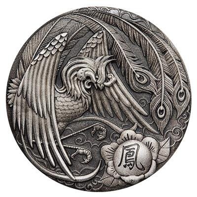 Tuvalu. 2 Dollars 2018 Antique finish, Perth Mint, PHOENIX-CHINESE MYTHICAL CREATURES, 2 Oz