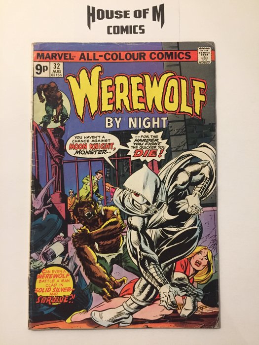 Werewolf By Night # 32 First appearance Moon Knight - Mid Grade - Agrafé - EO - (1975)