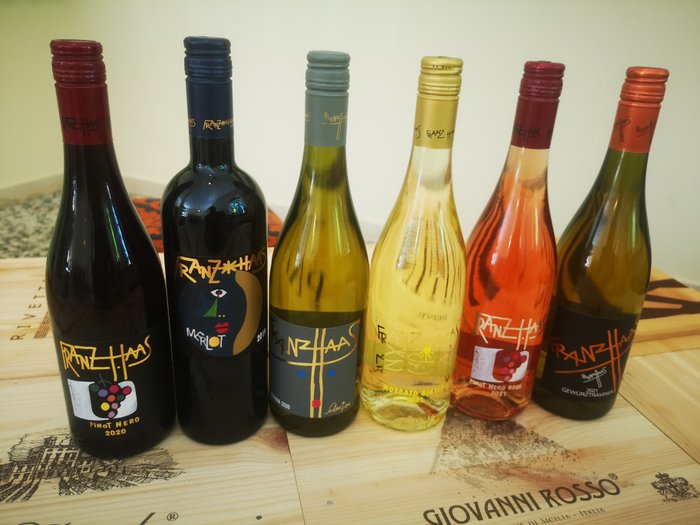 FranzHaas: 2020 Pinot Nero,2019 Merlot,2021 Moscato Giallo,2020 Manna,2021 Gewurtztraminer,2021 Rosè - Trentino Alto Adige - 6 Bottles (0.75L)