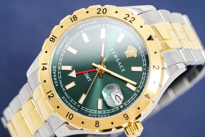 Image 2 of Versace - Hellenyium GMT Green Two-Tone - V11050015 + FREE SHIPPING - Men - 2011-present