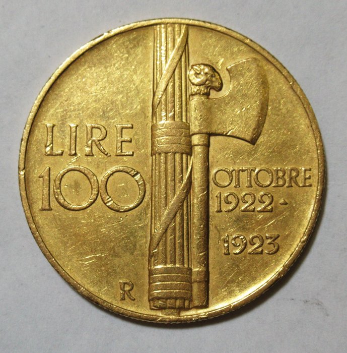 Italië, Koninkrijk Italië. Vittorio Emanuele III di Savoia (1900-1946). 100 Lire 1923 "Fascione"