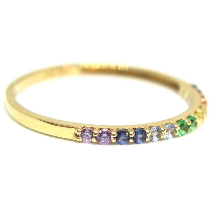 Image 3 of No Reserve Price - 18 kt. Yellow gold - Ring - 0.28 ct Sapphire - Amethysts, Citrines, Garnets, Gre