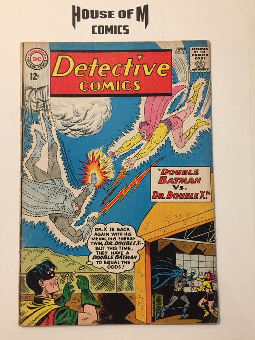 Detective Comics (Featuring Batman) # 316 Silver Age Gem! Double Batman vs. Dr. Double X! - appearance Robin, Martian Manhunter. Mid Grade - Geniet - Eerste druk - (1963)