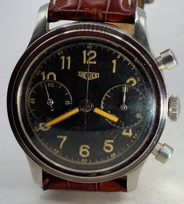 ED. Heuer & Co. - Stahl Chronograph - Kaliber Valjoux 22 - Heren - Schweiz um 1940