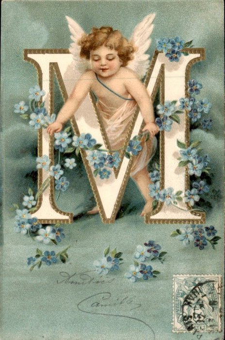 Fantasie, Alphabet - Buchstaben - Buchstabe - Postkarten (Sammlung von 38) - 1900-1935