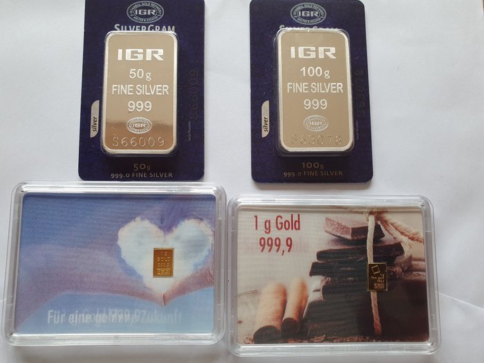 2 grams Gold and 150 grams Silver .999 - IGR, Valcambi - Sigillato e con certificato