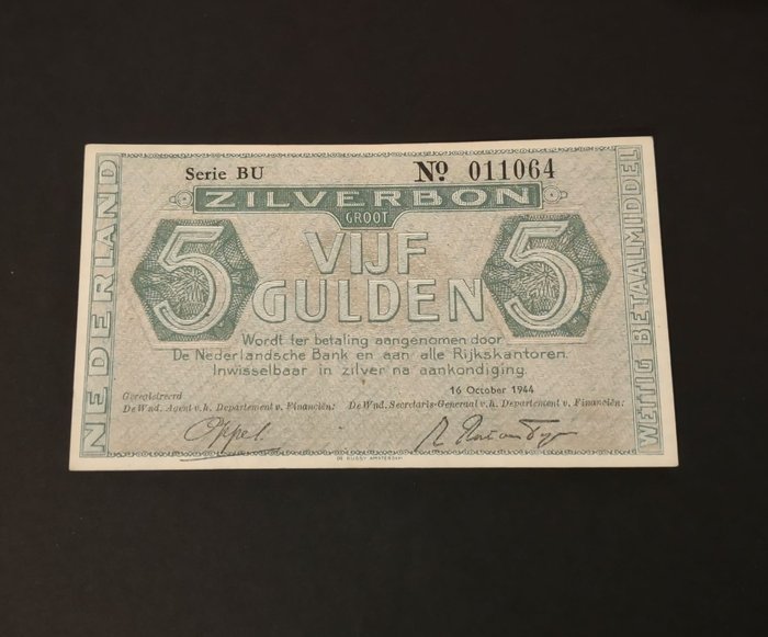 Netherlands - 5 Gulden 1944 - PL21b