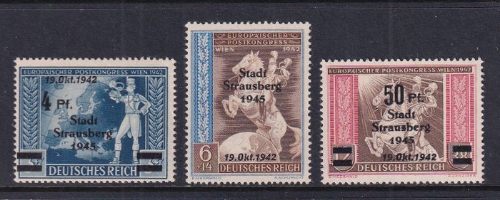 Allemagne - Zones postales locales 1945 - Strausberg - Michel; 31/33