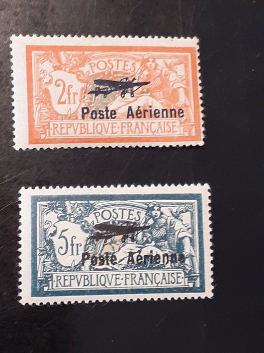 Frankreich 1927 - Airmail, No. 1 and 2, mint ** signed