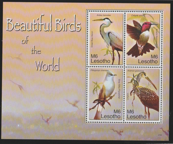 Wereld - Collectie Vogels/Birds zegels en blokken.