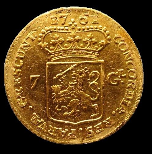 Nederland, Groninger Ommelanden. 1/2 Gouden Rijder of 7 gulden 1761