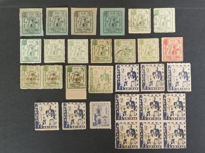 Spanje - Lokale uitgiften 1936/1939 - Lot 4. Group of local stamps from Granada and province