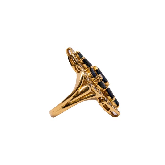 Image 3 of 18 kt. Yellow gold - Ring - 1.85 ct Sapphires - Diamonds
