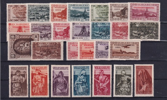 Saargebiet 1934 - Stamps with overprint: Volksabstimmung 1935 - Michel; 179/205