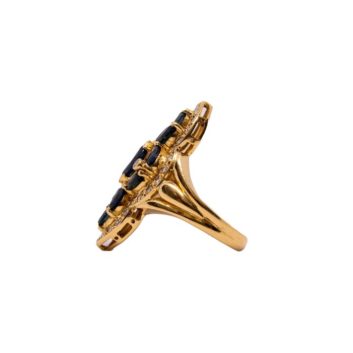 Image 2 of 18 kt. Yellow gold - Ring - 1.85 ct Sapphires - Diamonds