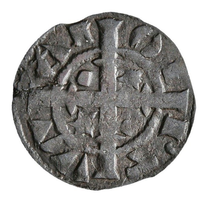 Portugal. D. Sancho II (1223-1248). Dinheiro - Escudo 2 Besantes - Cruz Floreada - REX SANCIVS/OI RT VA AL - Legenda Inédita