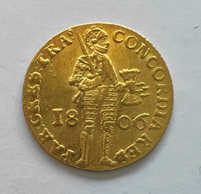 Nederland. Lodewijk Napoleon (1806-1810). Gouden Enkele Dukaat 1806a "Russische slag"
