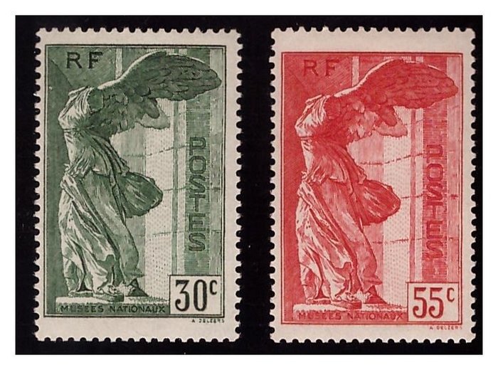 Frankreich 1937 - For the national museums, Winged Victory of Samothrace, pair, mint**, deluxe, first choice. - Yvert n°354/55** MMH