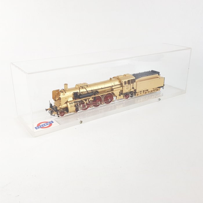 Liliput H0 - Locomotive à vapeur avec wagon tender - BR 18 316 'or' dans sa vitrine de présentation d'origine