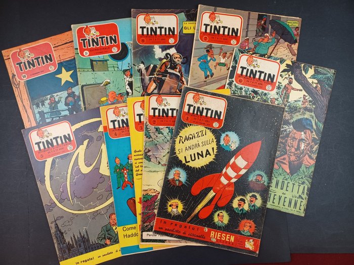 Tintin 1 à 10 - 10x Journal Tintin en italien - (1955)