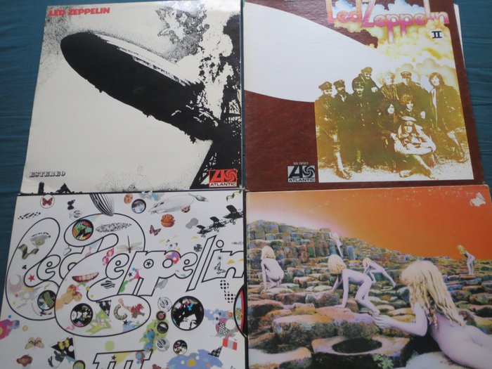Led Zeppelin - I, II, III, Houses of the Holy - Diverse titels - LP's - Diverse persingen (zie de beschrijving) - 1969/1991
