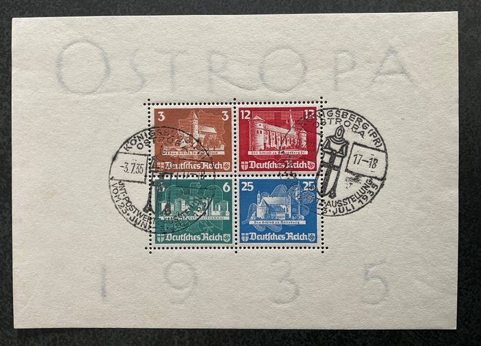 Empire allemand 1935 - OSTROPA block with two neat commemorative postmarks - Michel Block Nr. 3