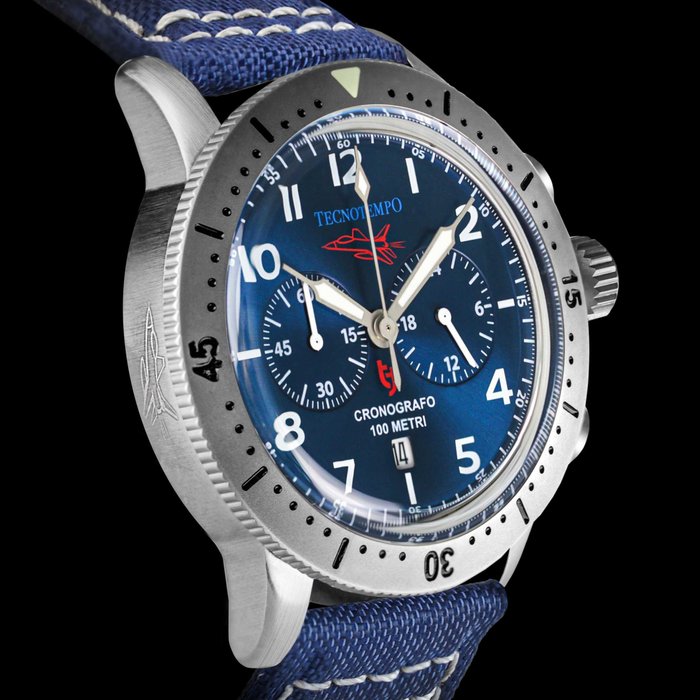 Image 2 of Tecnotempo - "NO RESERVE PRICE" Chronograph 100M WR -"Fighter Pilot" Limited Edition - TT.100.QBT -