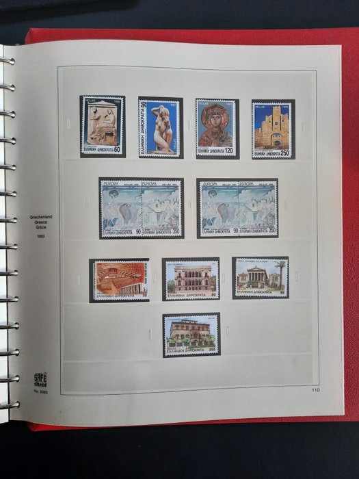 Griechenland 1973/1993 - Complete and MNH collection including blocks on luxury stock pages in an expensive SAFE album - Michel