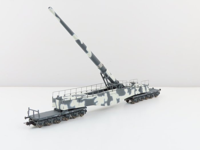 Rivarossi H0 - HR6532 - Transport de fret - Artillerie lourde à chenilles K5 "Leopold" Winter Camouflage - DR (DRB)
