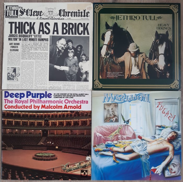 Deep Purple & Related, Jethro Tull, Marillion - Différents titres - LP album - Premier pressage - 1970/1984