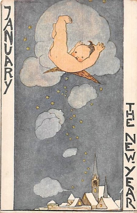 Rie Cramer (Künstler signiert) die 12 MONATSKARTEN - Postkarten (12) - 1930