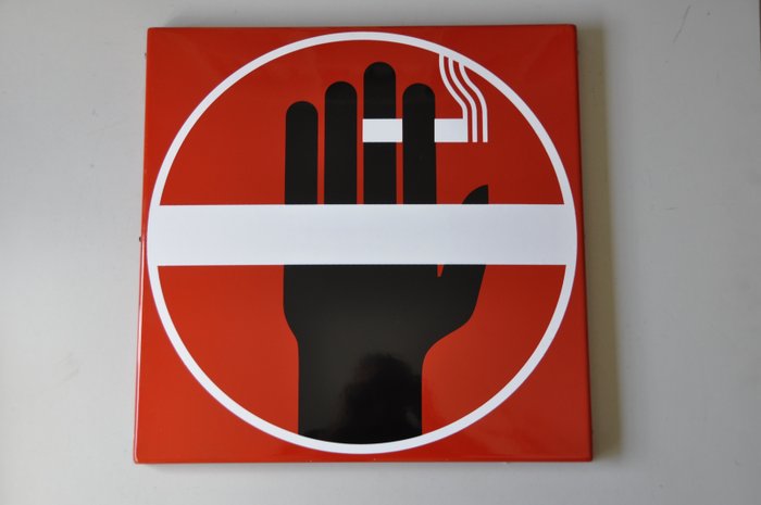 Otl Aicher - Rauchen verboten - Plaque émaillée