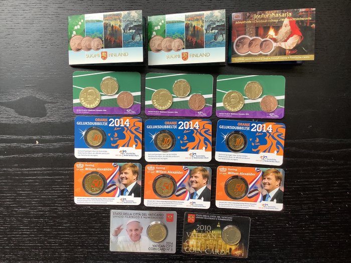 Europe. 1 cent / 50 cent 2007/2021 (14 coincards)