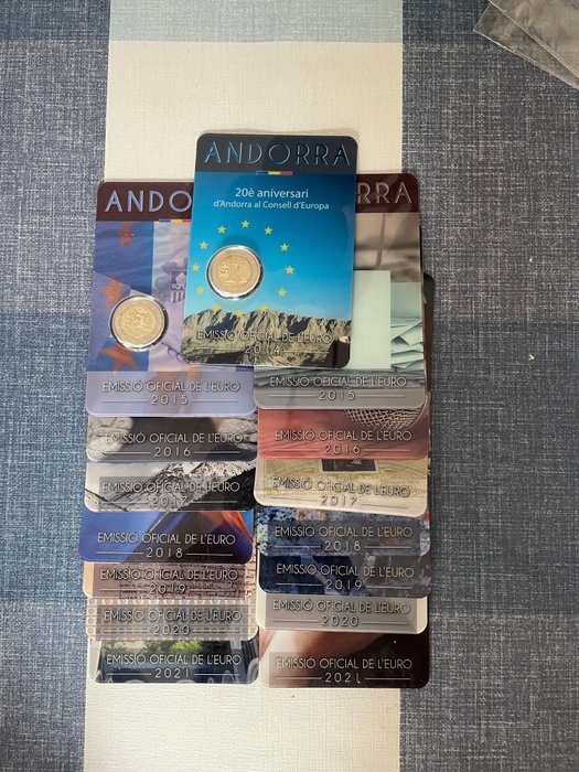 Andorra. 2 Euro 2014/2021 (15 coincards)
