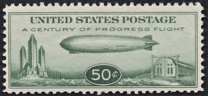 Verenigde Staten van Amerika 1933 - Graf Zeppelin, 50 centimes green. - Y&T PA 17